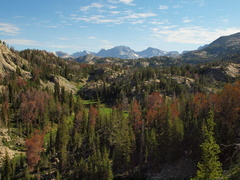 View back towards the Peaks