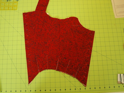 Boning inserted and lining attached